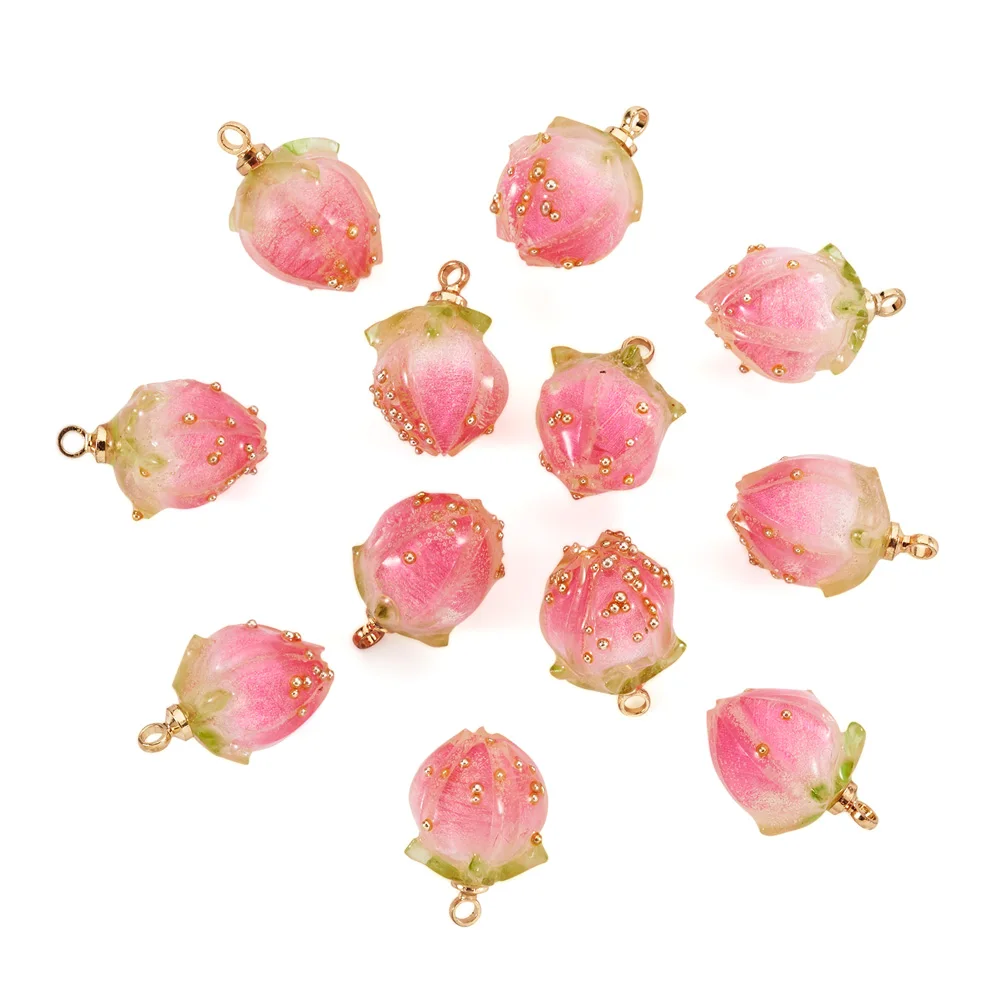 20Pcs Natural Dried Flower Bud Charm Handmade Real Flower Epoxy Resin Pendant For Women Earring Bracelet DIY Jewelry Making