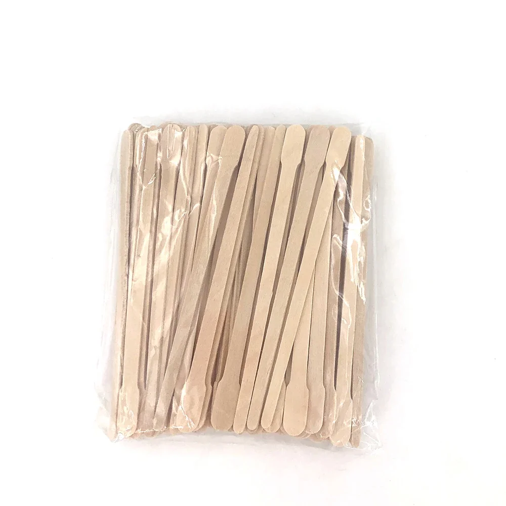 200/100PCS Holz Haar Entfernung Stick Gesicht Wachs Sticks Enthaarung Spachtel Körper Augenbraue Applikator Glatte Zunge Spatel Schönheit – Detail 2