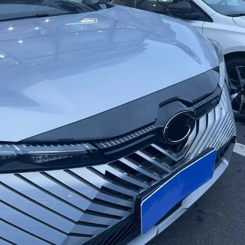 

For Trumpchi GAC EMKOO 2023-2024 Automotive carbon fiber Black hood trim strip exterior trim accessories