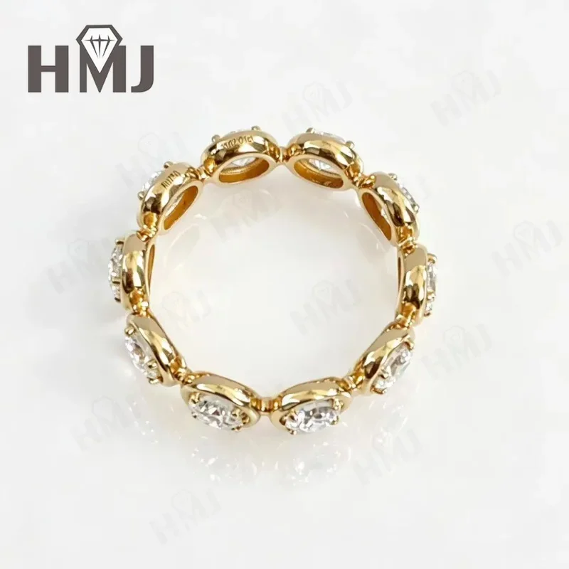 14K Goldringe mit Laborgezüchteten Diamanten DEF VS Rundschliff für Hochzeit, Verlobung, Damen, Versprechen, Feiner Schmuck, Charms, Täglicher Gebrauch – Detail 3