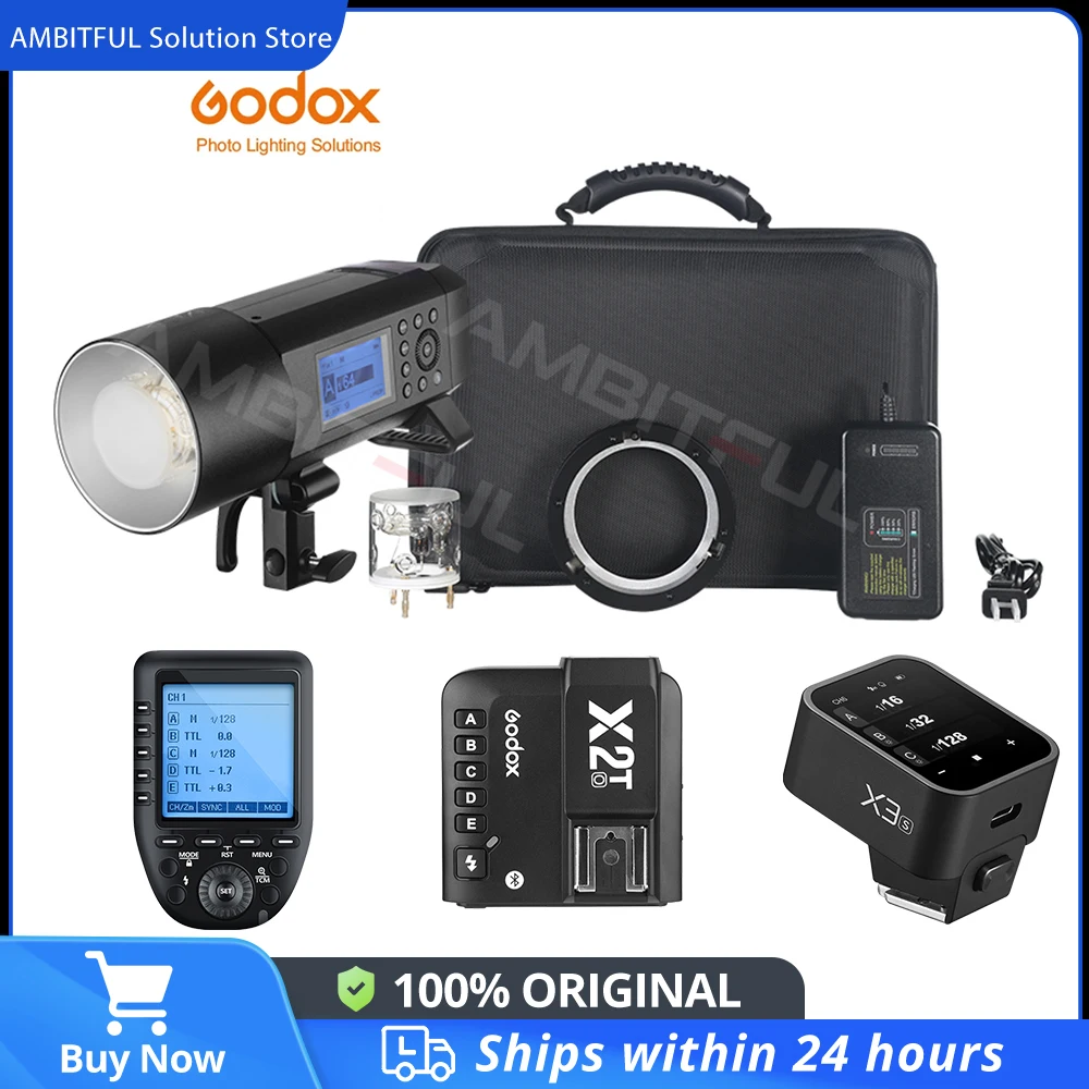 Godox AD400Pro TTL HSS Flash Built-in 2.4G Wireless X System Li-on Battery Outdoor Flash with Godox Xpro X2T  X3 Transmitter