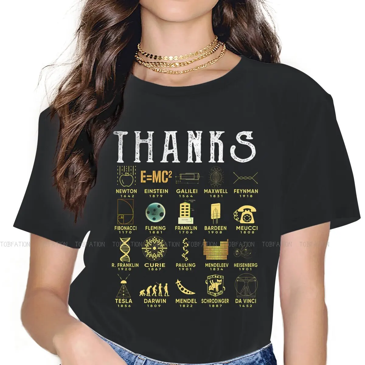 Thanks Scientists Casual TShirt Chemistry Physics Math Style Leisure T Shirt Women Tee Unique Gift Idea