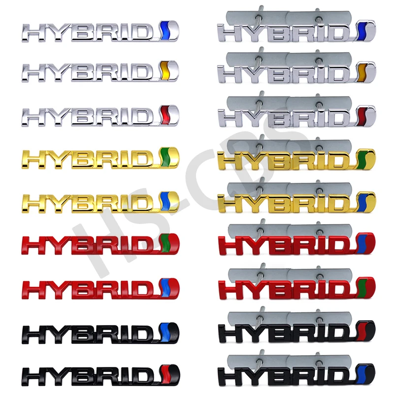 

Metal 3D Hybrid Logo Badge Car Rear Trunk Emblem Decal Auto Front Hood Grill Emblem Stickers Car Body Door Decoration Sticker