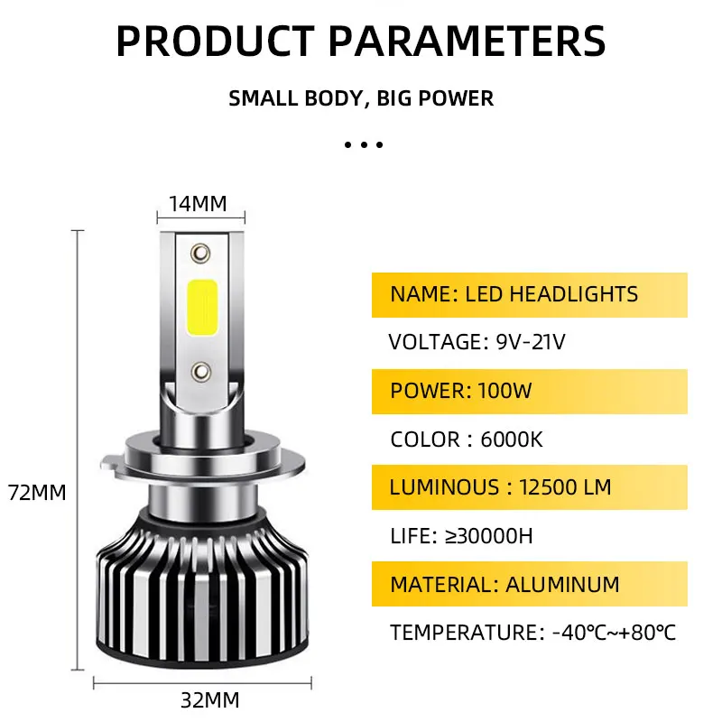 2 قطعة H7 H4 Led Canbus 25000LM 200 واط LED المصباح H1 H8 H11 9005 9006 9012 لمبة Canbus لا خطأ 6000 كيلو سيارة ضوء عالية منخفضة شعاع 12 فولت