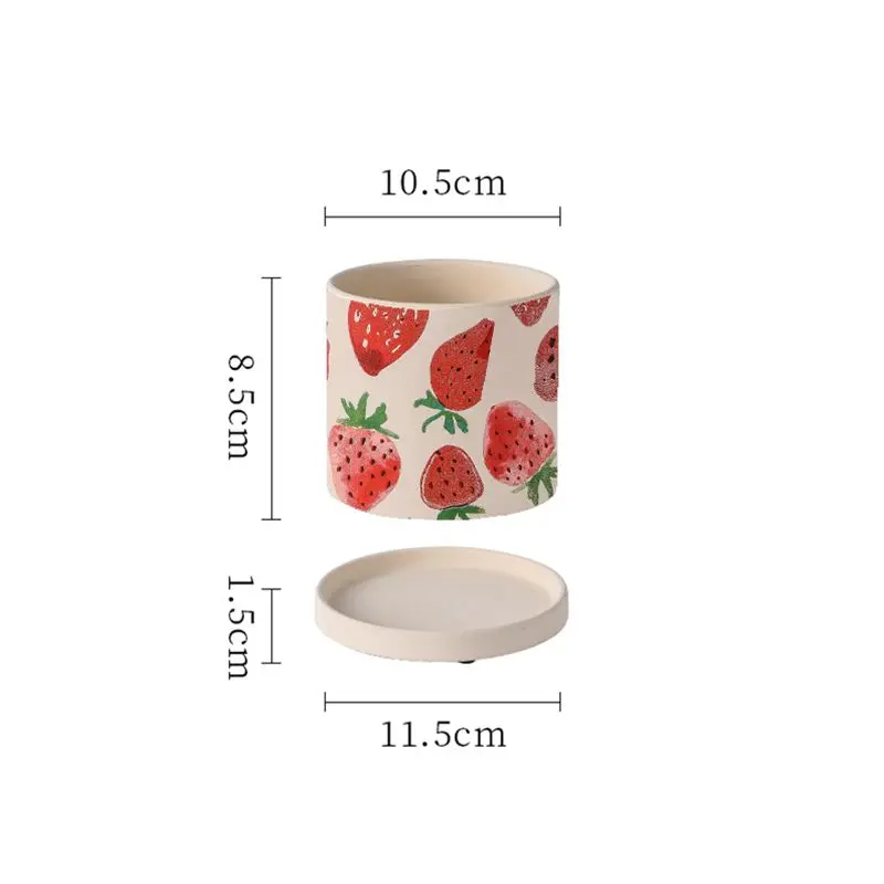 Creative Strawberry Fruit Flower Pots, Simple Breathable Flowerpot, Succulent Plant Potted Plant