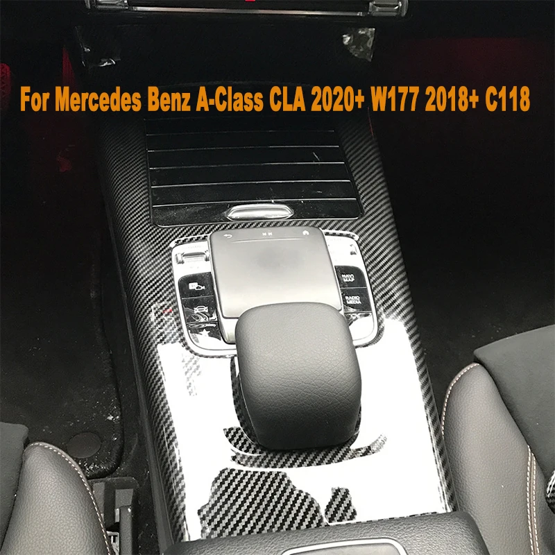 

For Mercedes Benz A-Class CLA 2020+ W177 2018+ C118 Car Center Console Leather Style Panel Cover Trim Panel Frame Accessories