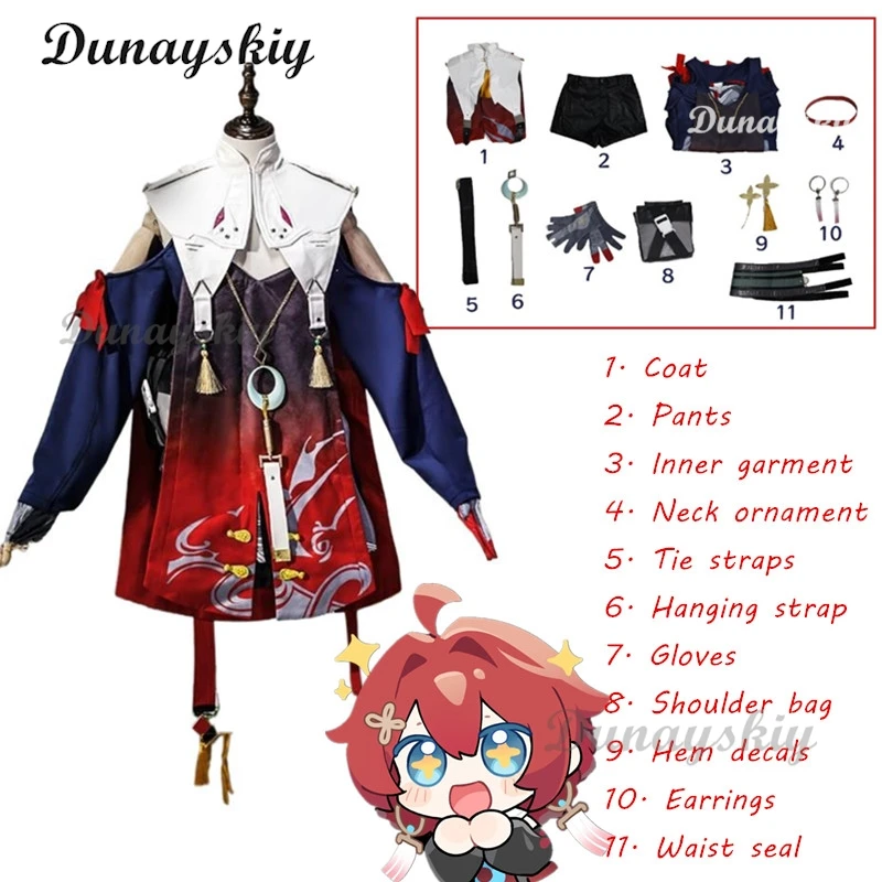 Wuthering Waves Danjin dan Jin Cosplay Kostuum Pruik Anime Game Event Halloween Vrouwen Outfit Volwassen Meisjes Sexy Outfit