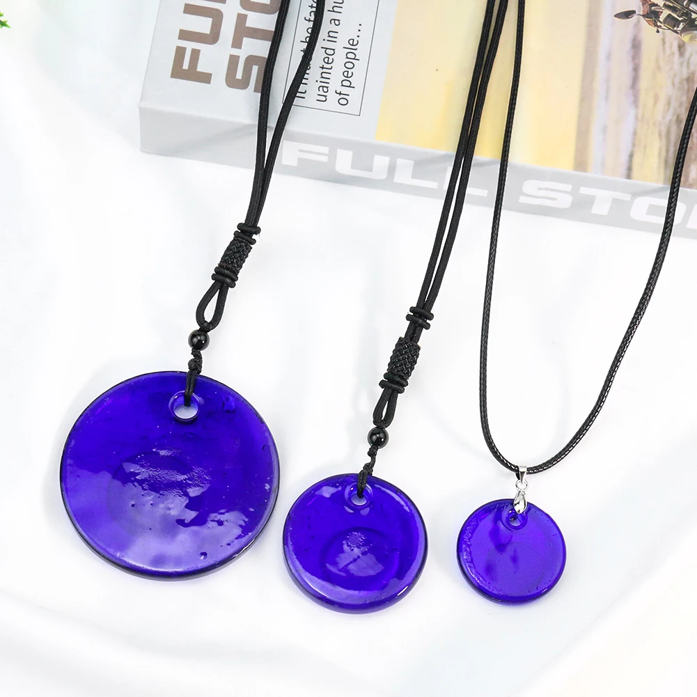 Blue Glass Crystal Blue Eye Necklace Turkey Craft Lucky Charms Medusa Eyes Pendant Greek Mythology Healing Liuli