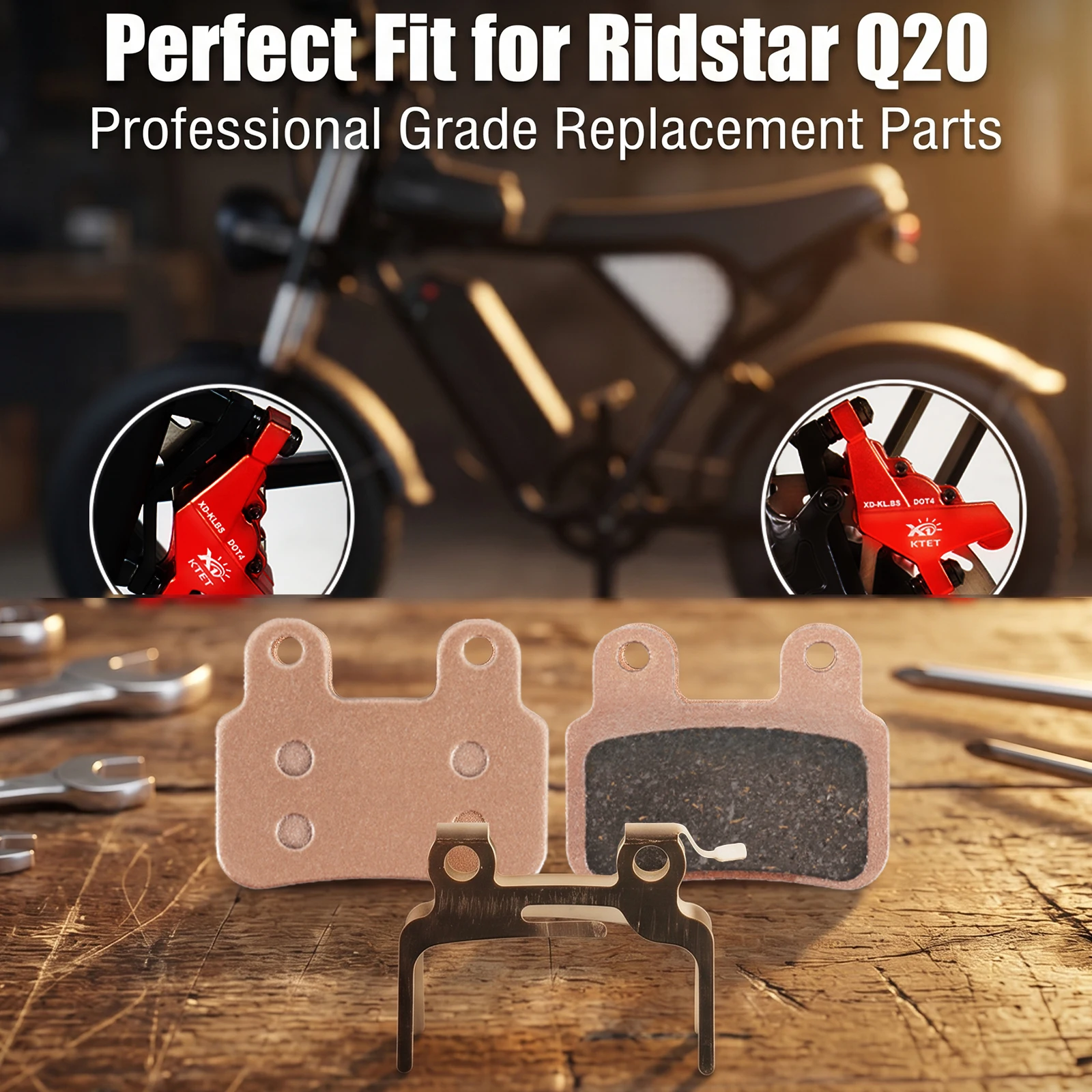 

Improved Over OEM: Semi-Metallic Disc Pads for Ridstar Q20/Q20 Pro/H26 Pro – Fit XD-KLBS-DOT4, High Performance Ebike Set