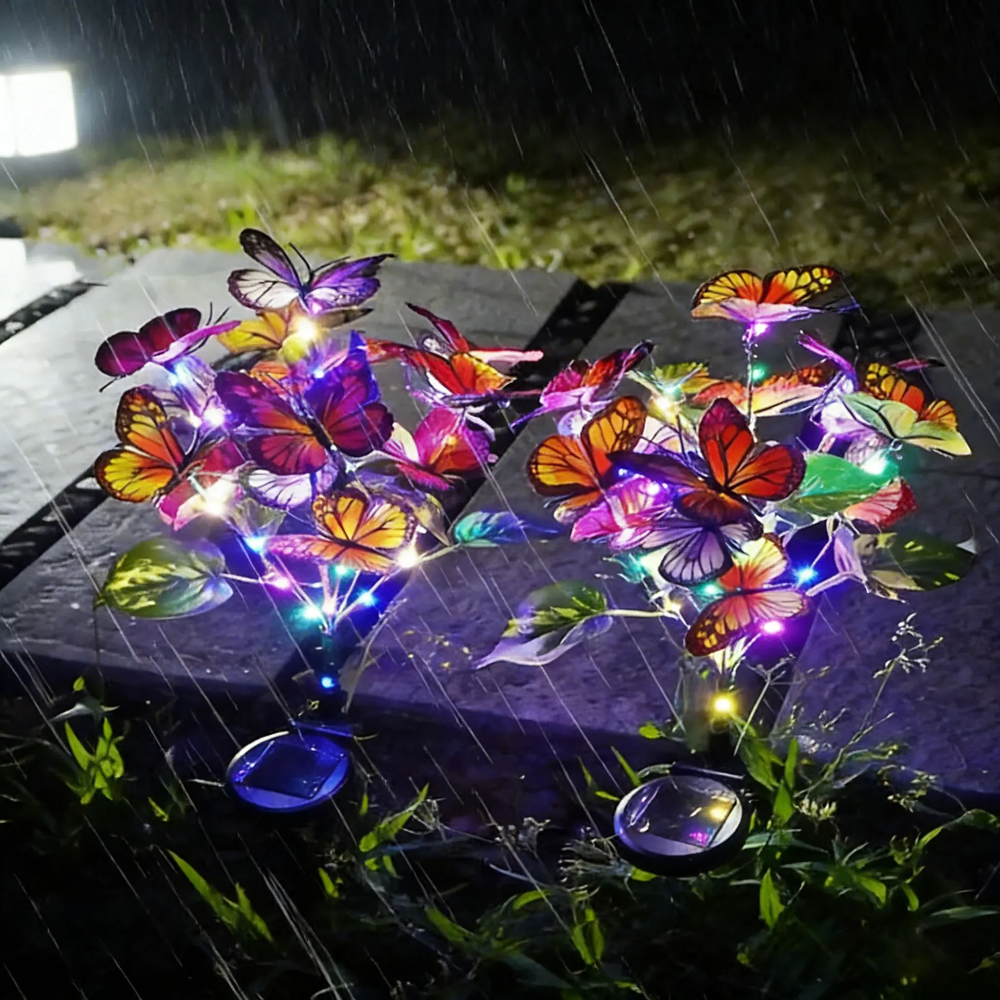 

LED Butterfly Garden Summer Camping Yard Landscape Ground Lights Wedding Valentine's Day Outdoor Decoration Solar Lawn Lamp