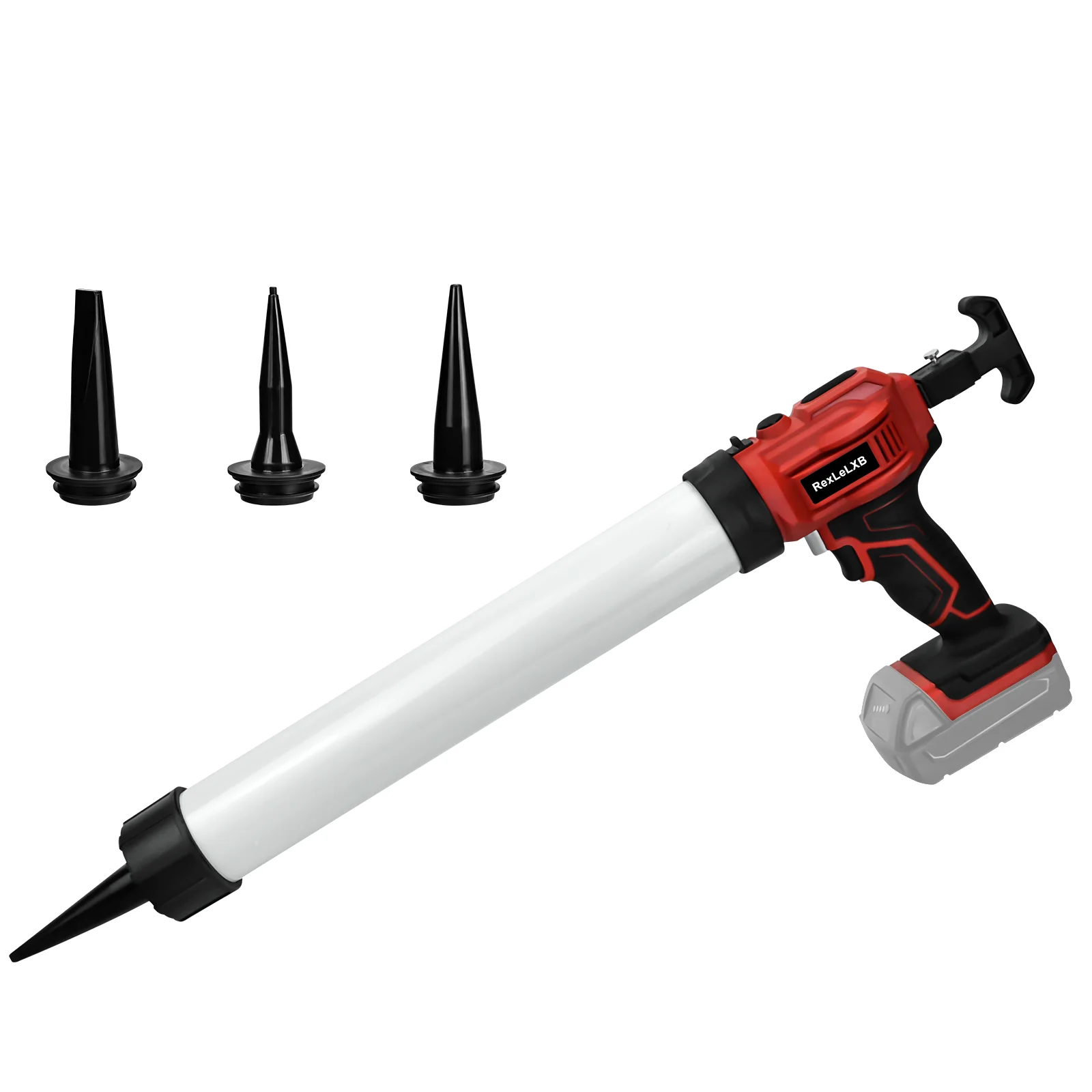 

Cordless Caulking Gun 20oz/600ml Electric Sausage Caulk Gun with 4-Speeds Filling Tools for Milwaukee 18V Battery (No Battery)