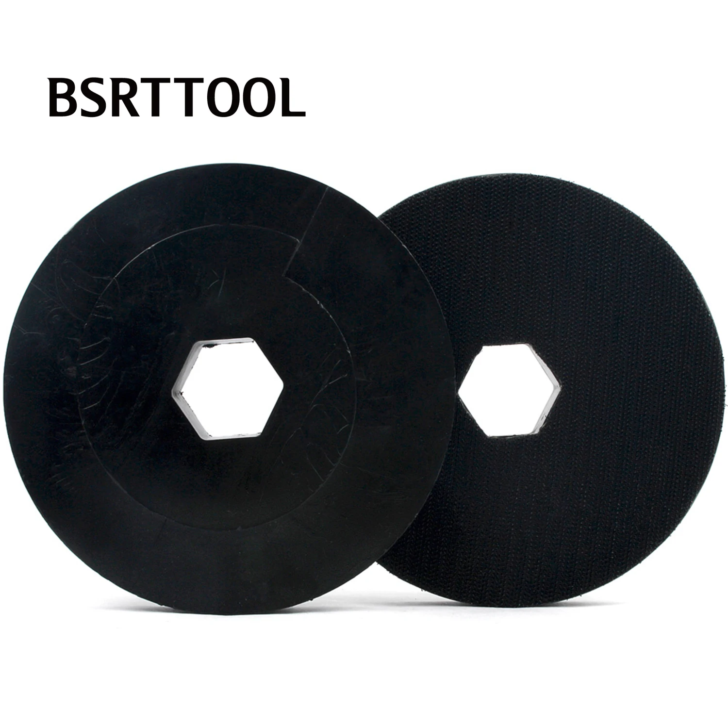 BSRTTOOL almohadilla de respaldo de plástico, disco de respaldo de gancho y bucle, pulidor de amoladora angular, adaptador de bloqueo de caracol, 6 pulgadas