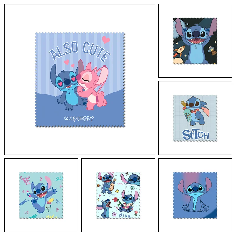 

Disney Stitch Glasses Cloth Cartoon Microfiber Eyeglasses Sunglasses Eyewear Cleaner Cloth for Lens Phone Screen Clean Wipes