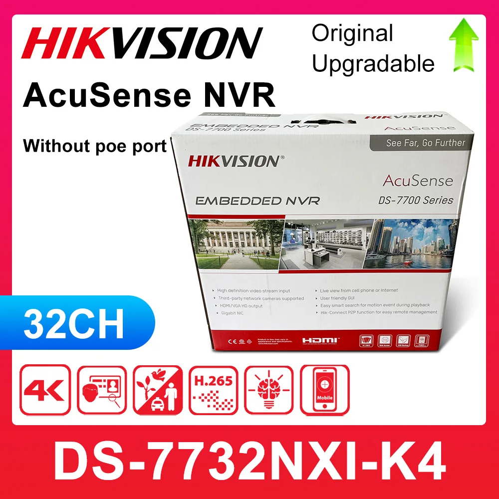 

HIK 4K 32CH AcuSense NVR DS-7732NXI-K4 H.265+ HDD CCTV Security Surveillance Network Video Recorder for IP Camera