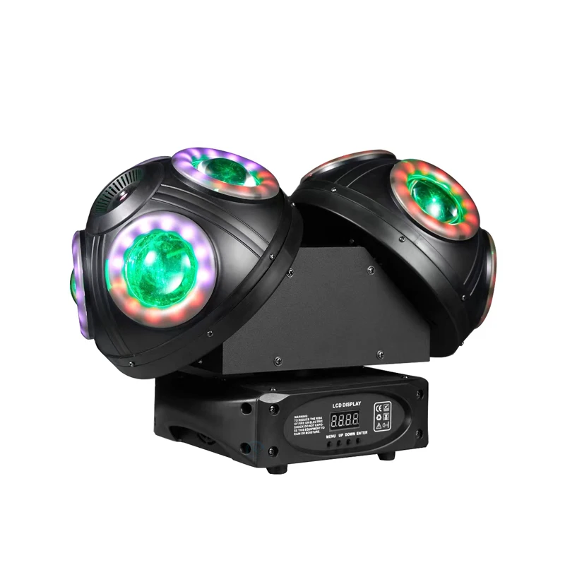 Imagem -02 - Duplo Cabeça Disco Ball Laser Rgb Faixa de Luz Colorida Feixe Forte Moving Head Light Dmx512 para Bar Party Event 150w Mais Novo dj