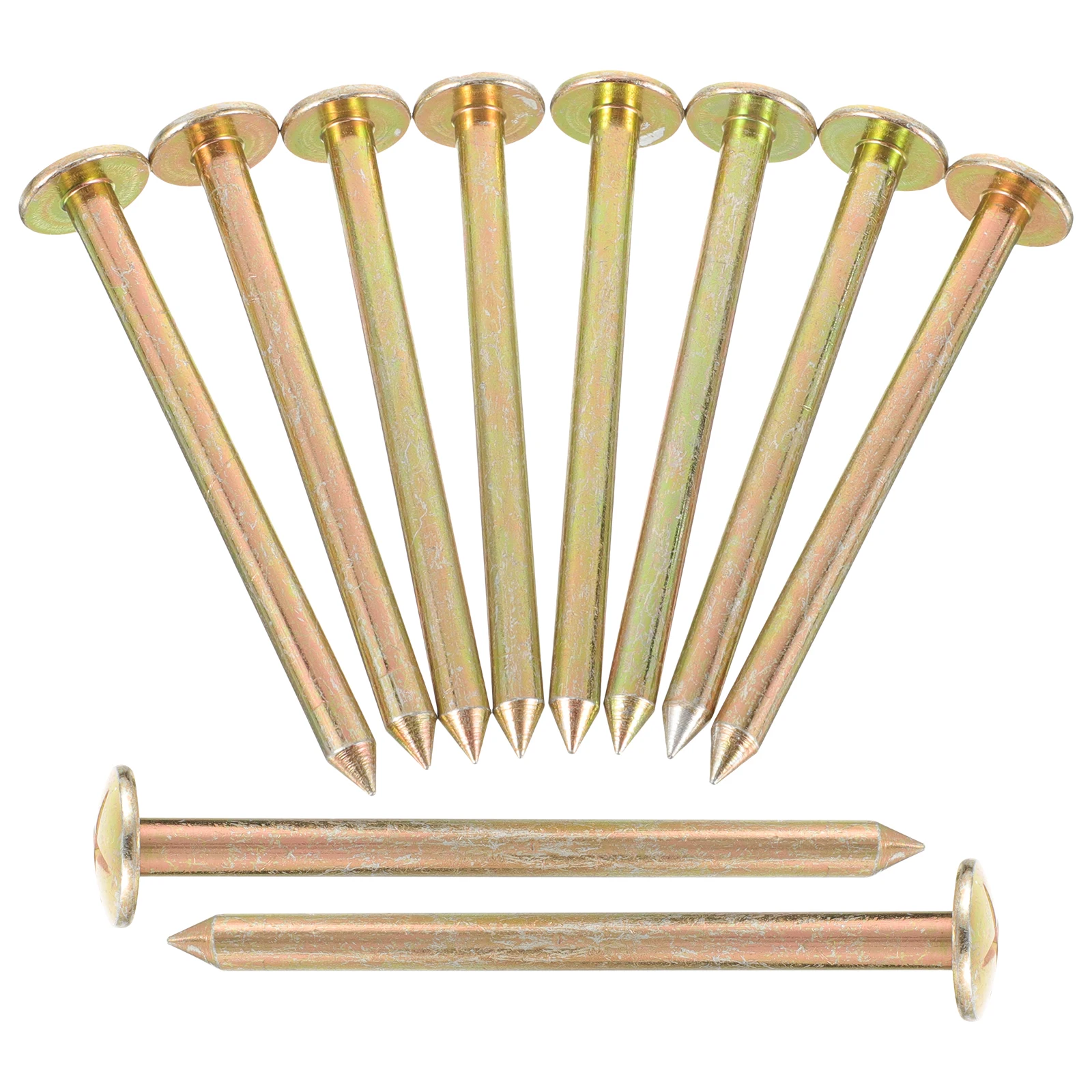 

10 Pcs Galvanized Ground Stakes Survey Markers Stainless Garden Line Spike Property Border Fixing Tools Landscaping