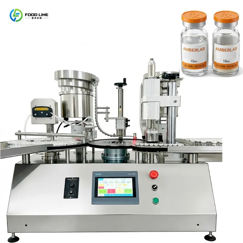 Customized Tabletop Automatic Glass Vial Small Dose Bottle Filling and Capping Machine