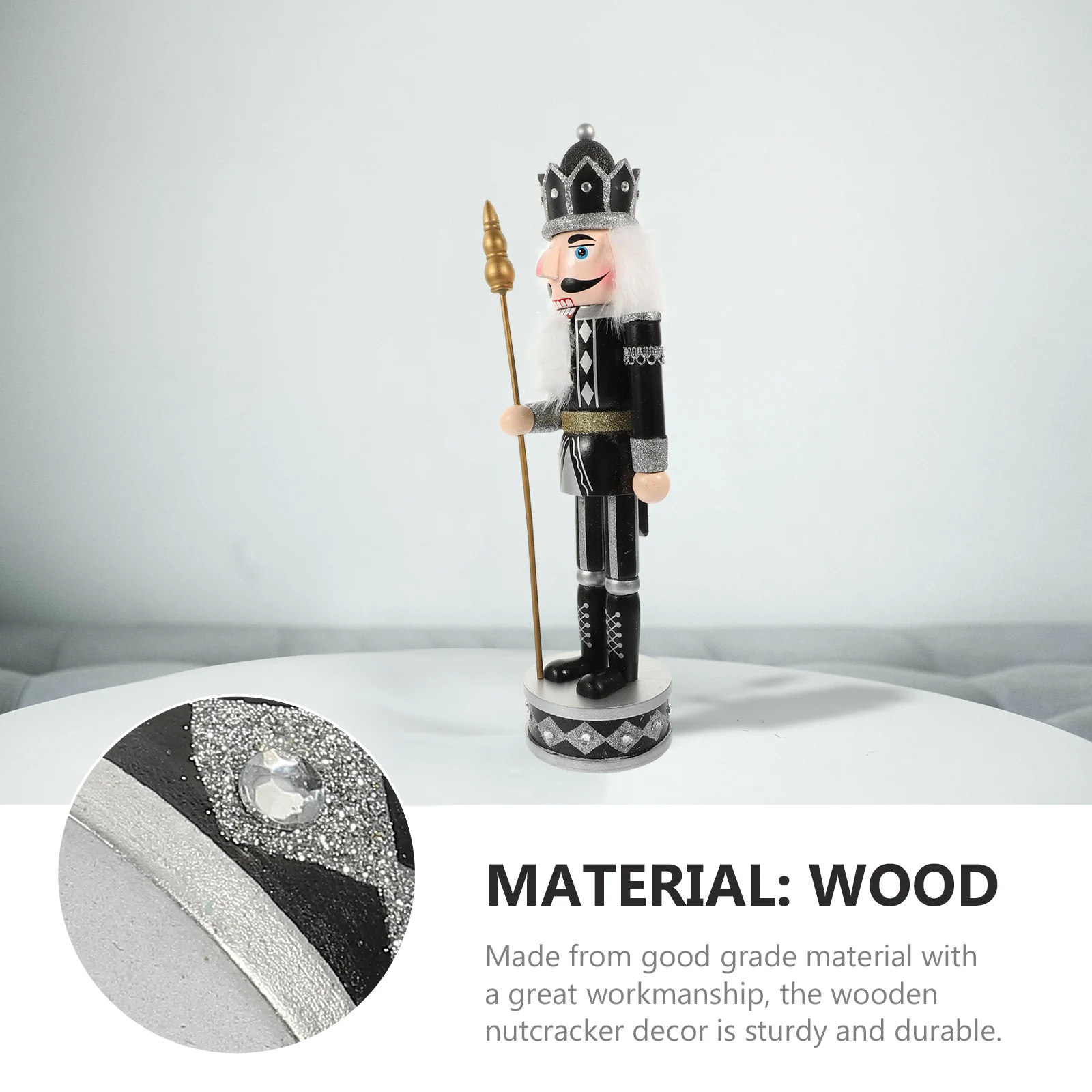 

Wooden Nutcracker Decor Xmas Tabletop Ornament Desktop Christmas Decoration For Home Office Holiday Gift Wood Nutcrackers