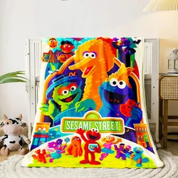 Sesame Street cartoon printed Blanket,Lightweight Flannel Throw for Sofa, Bed, Travel, Camping, Livingroom, Office, Couch,Chair