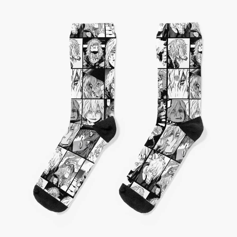 Shigaraki Collage black and white version Socks christmas stocking summer anti-slip Socks Men Women's