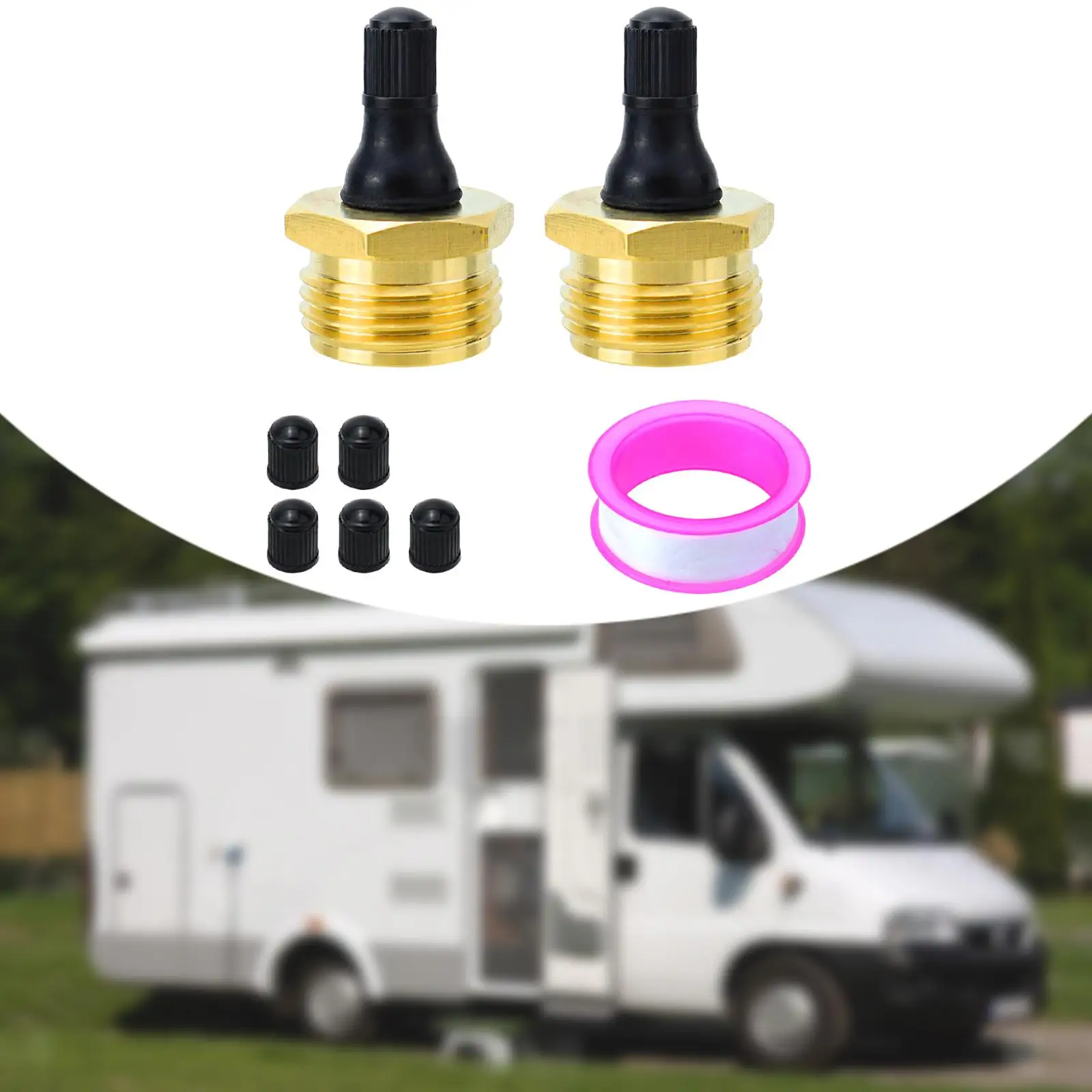 

2Pcs RV Brass Blow Out Plug Winterized Blow Adapter Easy Installation for Drip