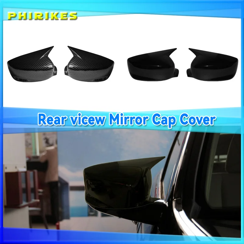 

For Honda Accord 8th 8.5th 9th 08-2017 Rearview Mirror Cover Cap Glossy Black Carbon Fiber Look