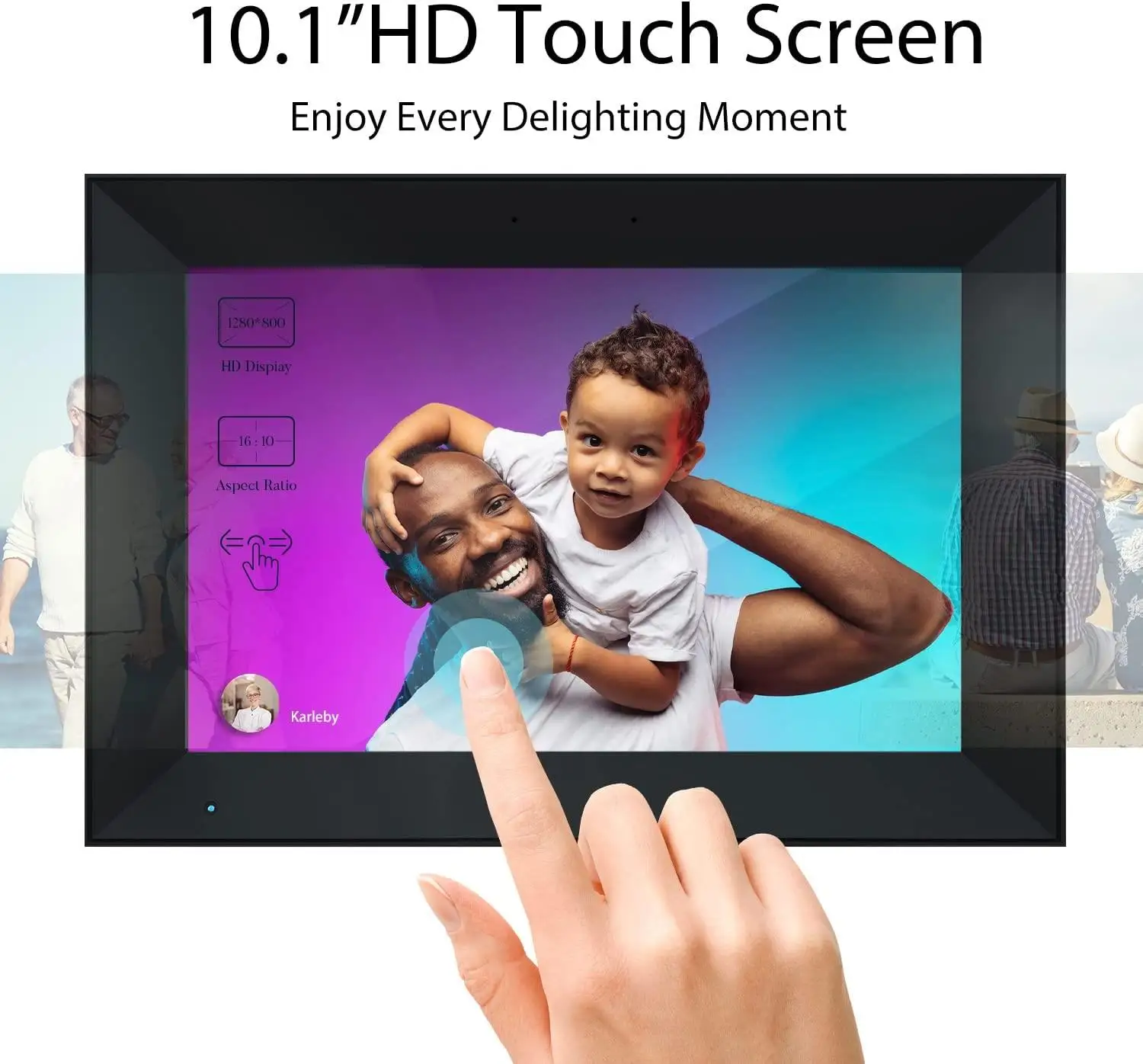 10.1 Inch App Multi-user Digital Picture Frame Wifi Touch Screen Share Video Photo Connect Phone est