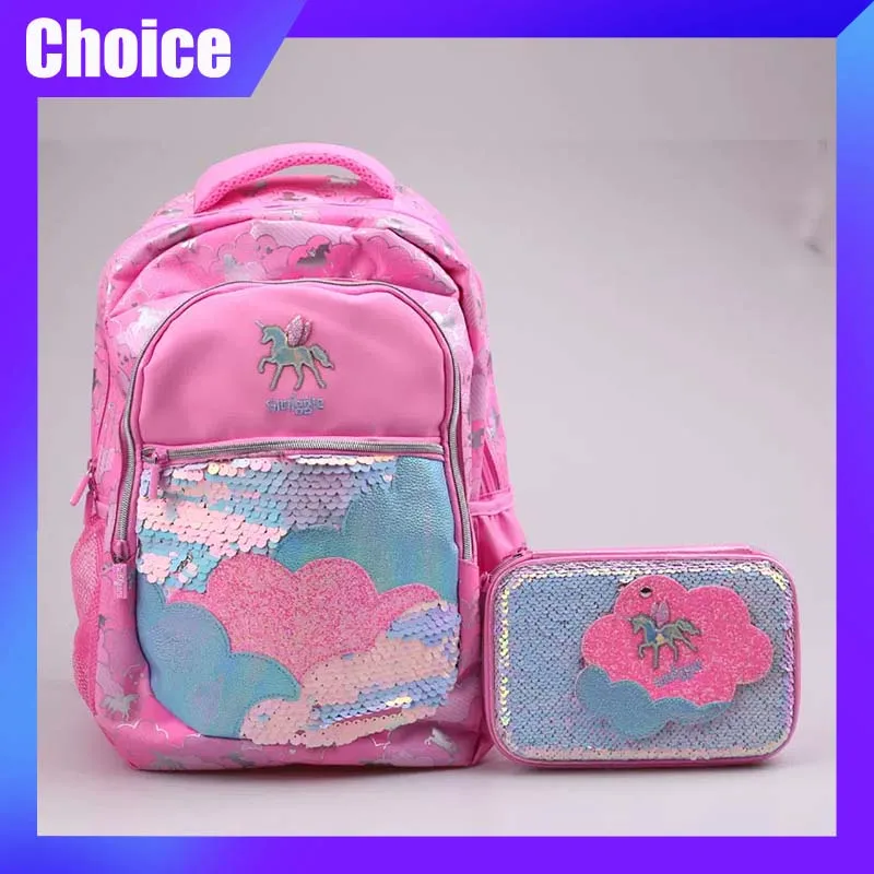 Smiggle Cloud Unicorn Series Backpack Cartoon Kawaii Large Capacity Student Schoolbag Cute Pink Pencil Box Children Gift Girl