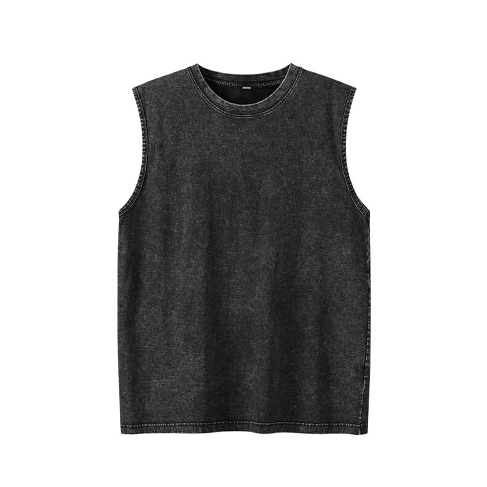 

Новый летний мужской жилет из стираного хлопка, спортивная футболка без рукавов для бега, пляжа, путешествий, свободный крой, однотонный топ в стиле ретро