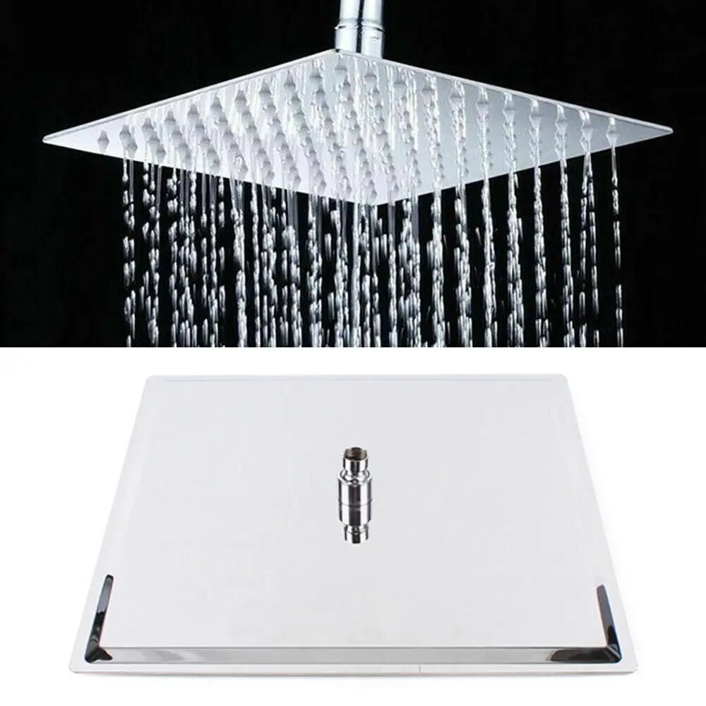 Shower Head 40x40cm Rain Shower Rain Shower Head Shower Head Square Shape Stainless Steel Shower Head