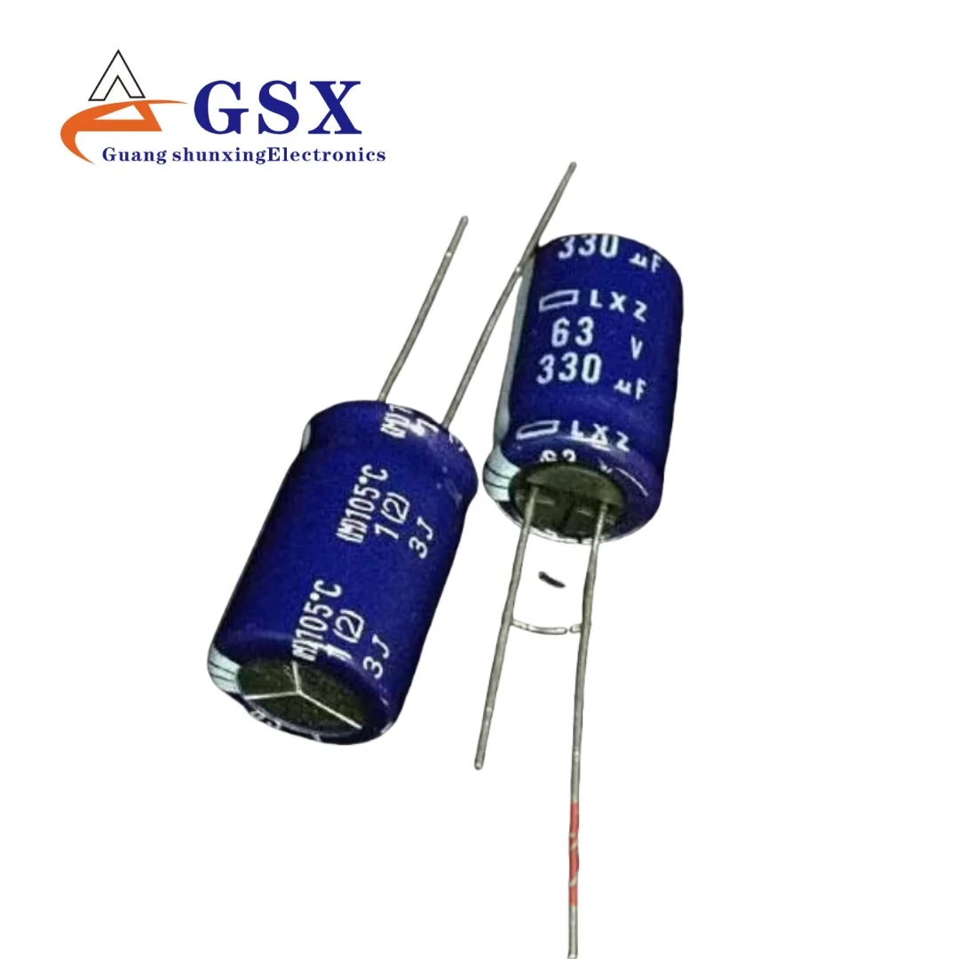 

Brand new original electrolytic capacitor 63v330uf 12.5 * 20 blue robe black diamond LXZ high-frequency long-life