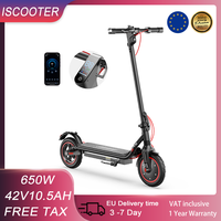 New iScooter W7 Foldable Adult Electric Scooter E-Scooter 35 km/h Electric Kick Scooter 650W Skateboards 42V 10.5Ah Kickboard