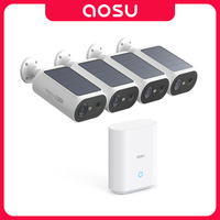 AOSU 3MP Solar Camera System 4 Cam Kit Wireless Camera System Outdoor 5000mAh Battery Wifi Camera AI Detection CCTV Cam