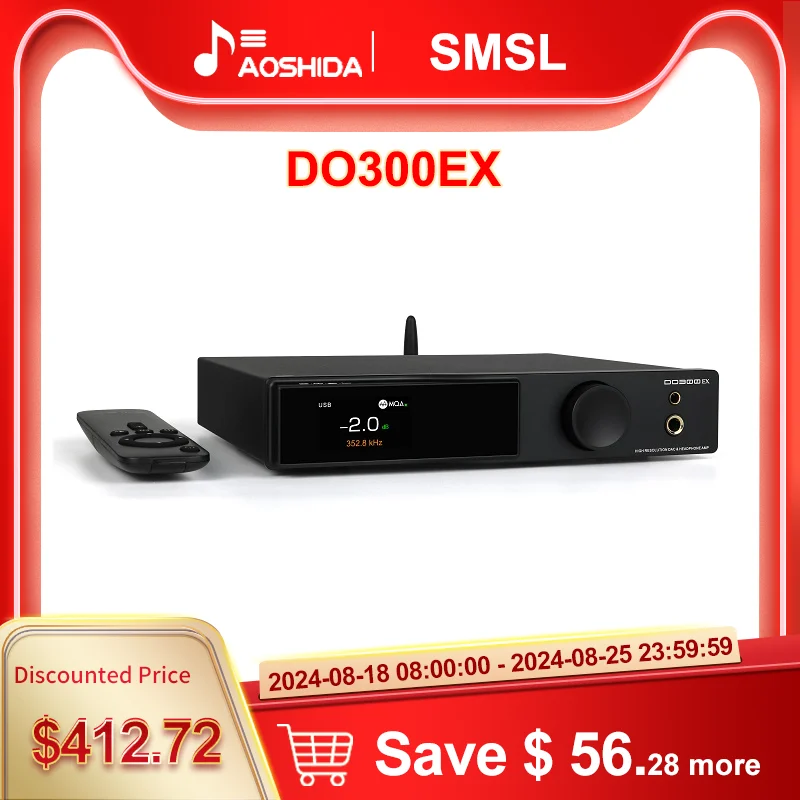 

SMSL DO300EX Audio Decoder & Headphone Amplifier AK4191 AK4499EX DAC XMOS XU-316 Decoding DSD512 Digital Pre-Amplifier 768KHz