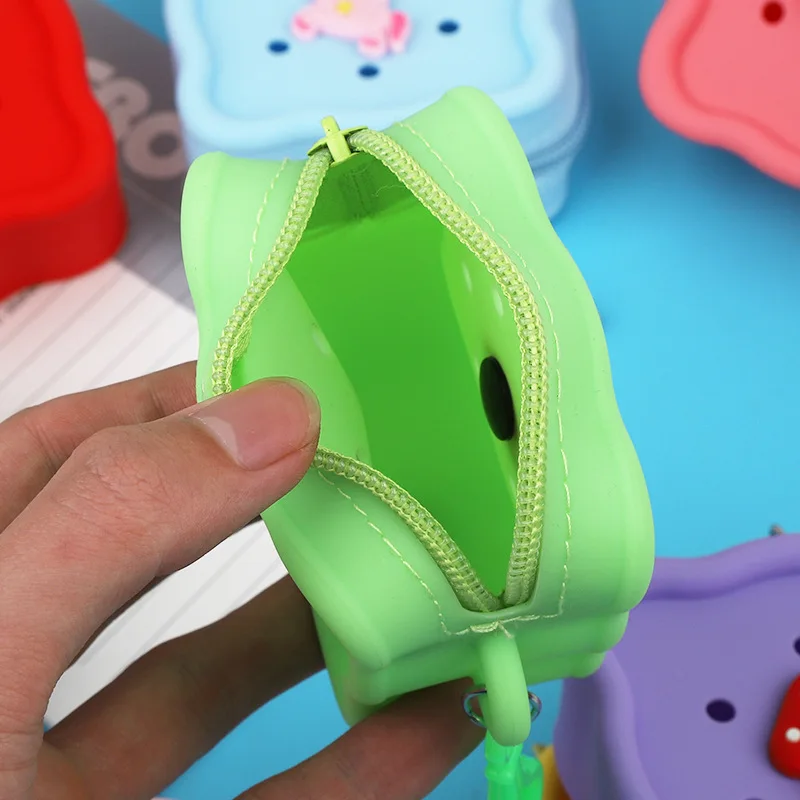 

Soft Holes Coin Purse Mini Silicone Card Holder Zipper Storage Bag Women Girls Cute DIY Wallet