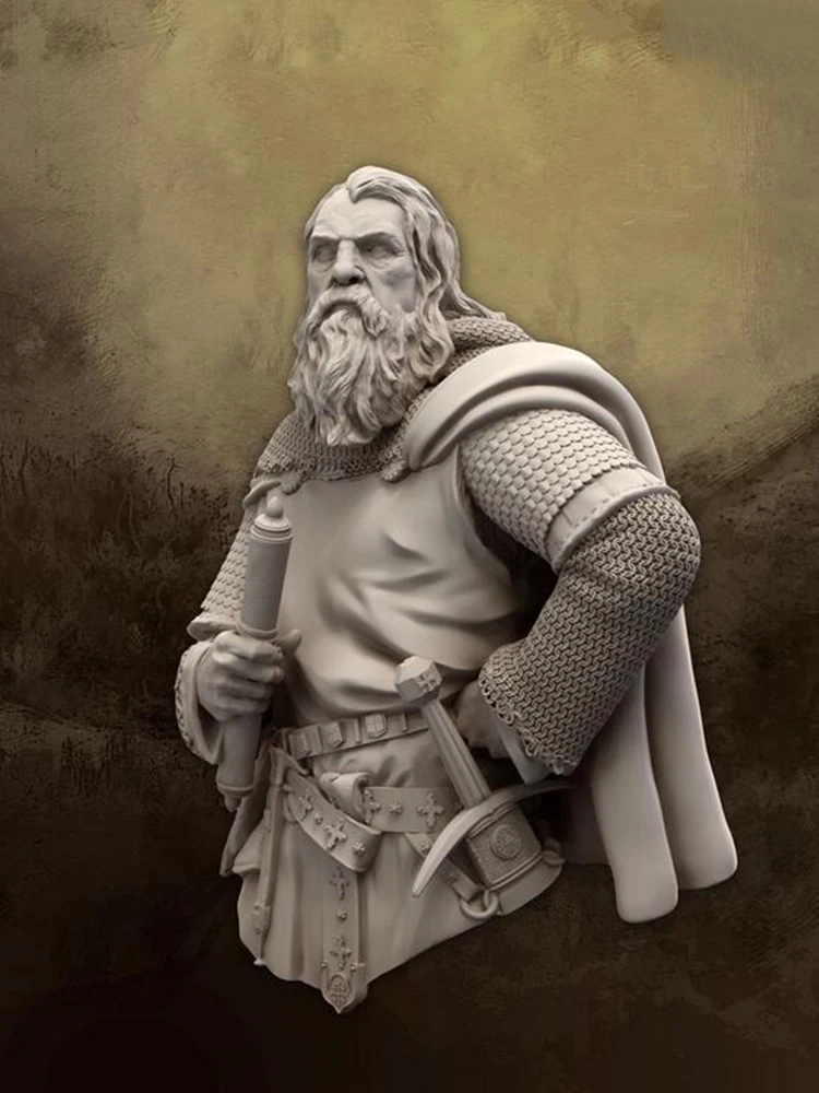 Resin soldier 1/9 200mm ancient soldier templar knight bust Model Unassambled Unpainted Figure Building Kit