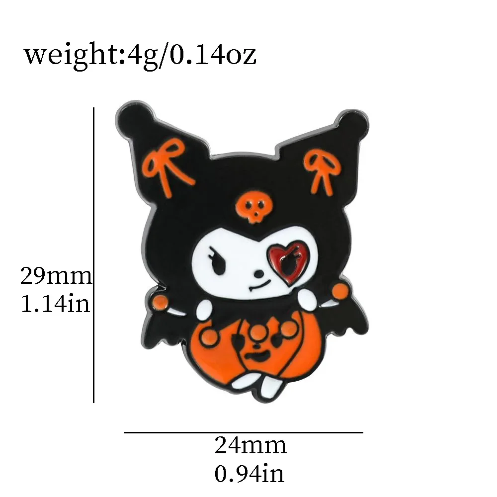 5Pcs/Set Sanrio Halloween Cinnamoroll Cute Cat Lapel Pins Backpacks Brooches Women Enamel Pin Gift Fashion Jewelry Accessories