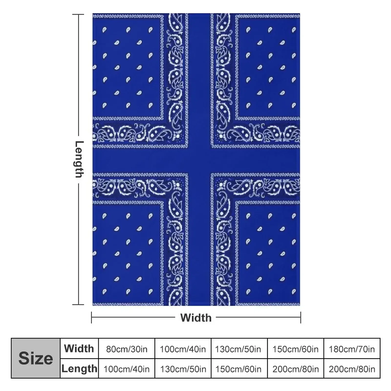 Blue Bandana Throw Blanket Soft Big funny gift Luxury Brand Blankets