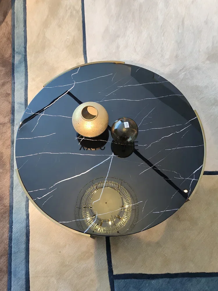 Moderner leichter Luxus marmor runder Tee tisch nach Hause Wohnzimmer Tee tisch