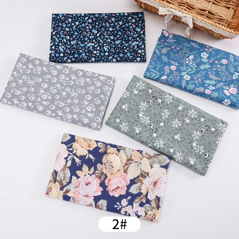 5Pcs 50x50cm Fabric Floral Collection 100% Cotton Fabric for Clothes Baby Dress Sewing Bed Sheet Pillow Cover DIY Patchwork