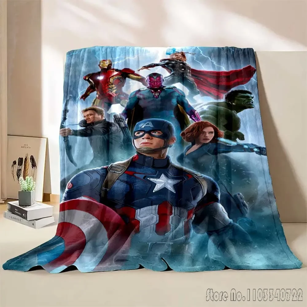 Disney Marvell Print Four Seasons Blanket cartoon Sofa Bed Cover Soft Fluffy Blanket Warm Flannel Throw Blanket Children Gift