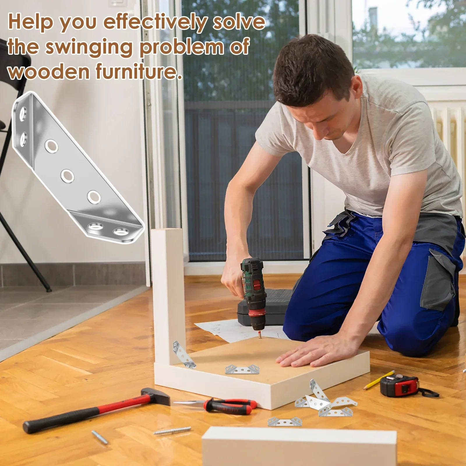 30 قطعة مجموعة موصل ركن الأثاث المعادن شبه منحرف ركيزة زاوية مثلث دعامة زاوية كرسي درج الرف دعم مشترك