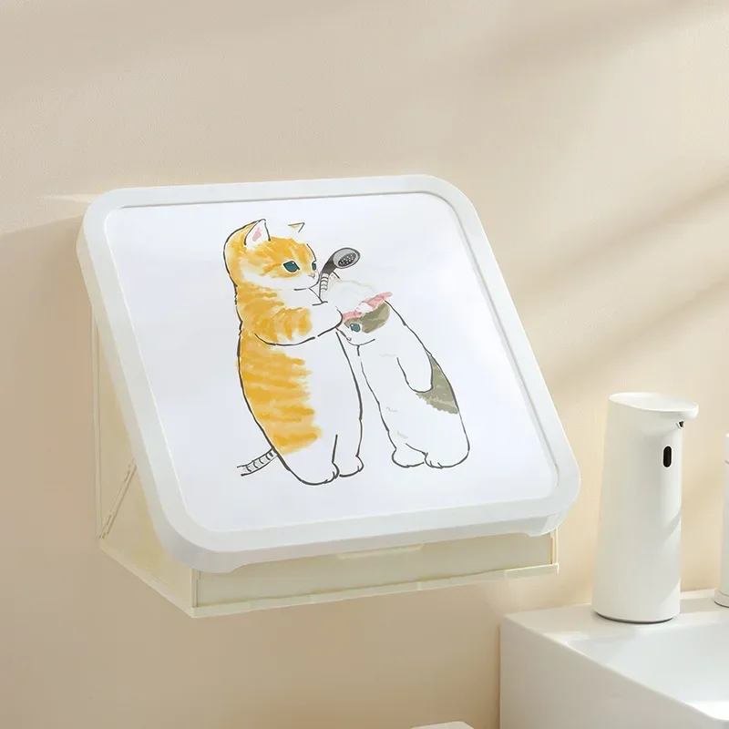 Bathroom Painting Storage Rack Waterproof Folding Storage Rack Bathroom Punch-free Wall-mounted Mural Storage Cabinet