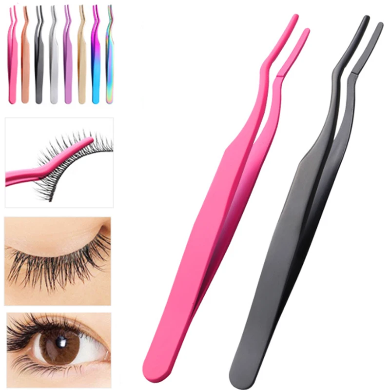 Eyelash Tweezers Lash Applicator Extension Supplies Makeup Tools Stainless Steel Eyebrow Eyelash Extension Tweezers Lash 2028