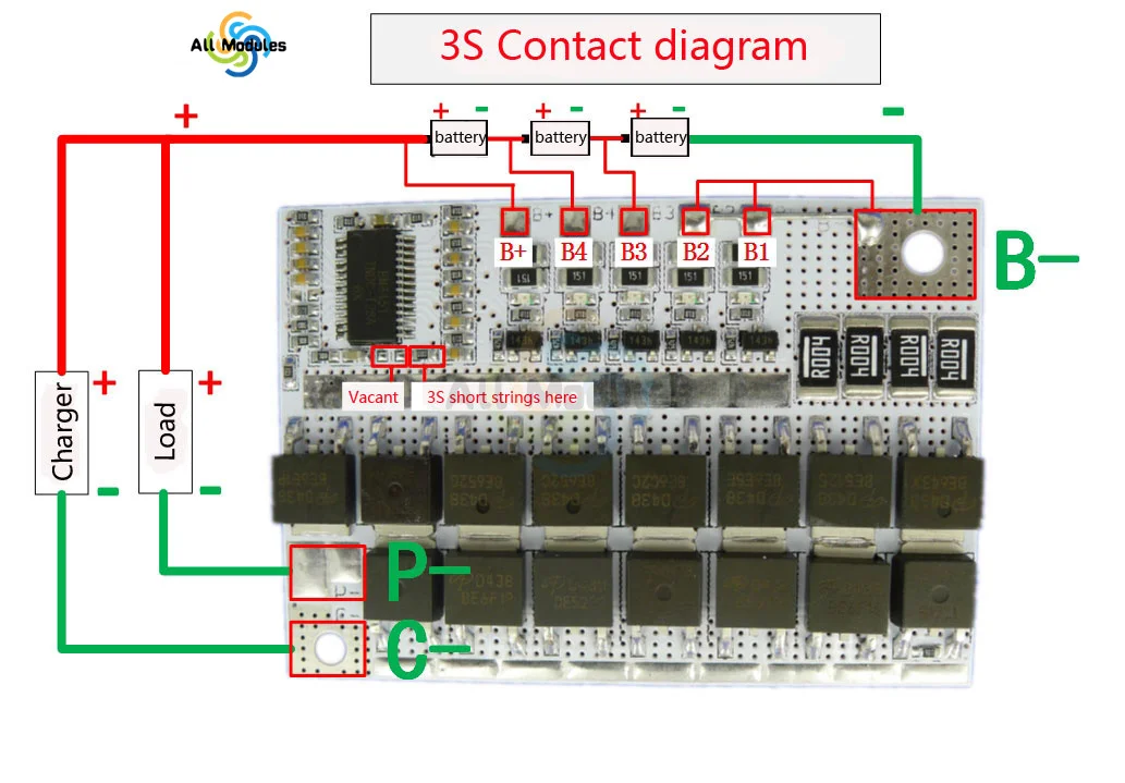 3S/4S/5S BMS 12V 12.6V 21V 3.7V 100A Li-ion LMO Ternary Lithium Battery Protection Circuit Board Li-Polymer Balance Charging