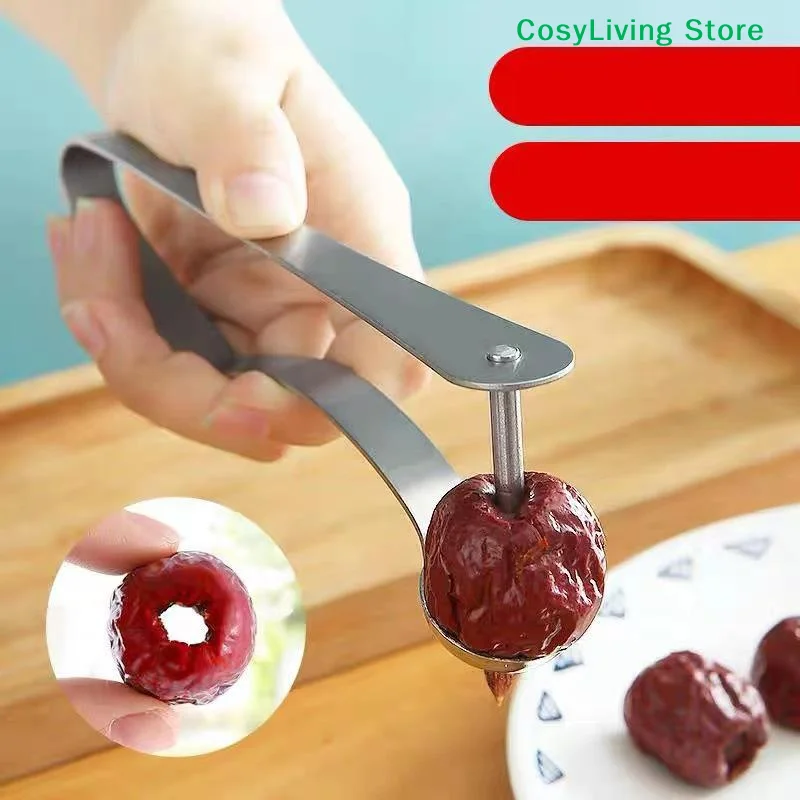 [CL]Cherry Pitter Stainless Steel Jujube Core Remover Easy Operation Sturdy Build For Home Baking Snack Prep[CL]