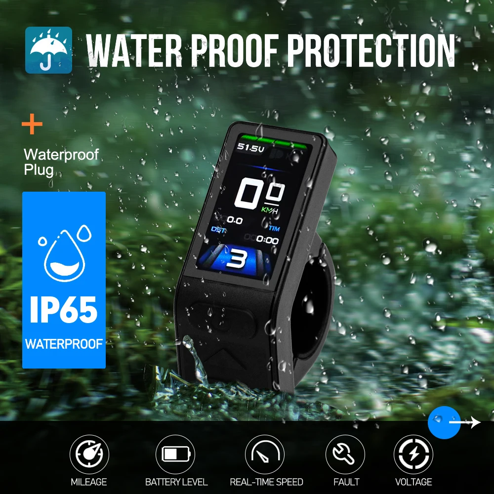 Ebike عرض 24 فولت 36 فولت 48 فولت KT TF04 عرض دراجة كهربائية Kunteng لوحة تحكم ذكية عرض لمجموعة محرك الدراجة الكهربائية #6