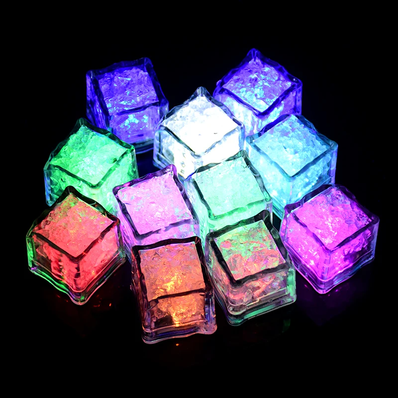 5Pcs Luminous LED Ice Cubes Waterproof Flashing Glow In The Dark Light Bar Club Drinking Party Wine Decoration