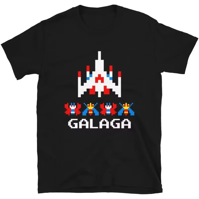 

Cool Arcade Galaga Video Game Retro Vintage 80s Invader Space Gaming Alien T Shirt for Men 100_ Cotton Gift Idea Clothes