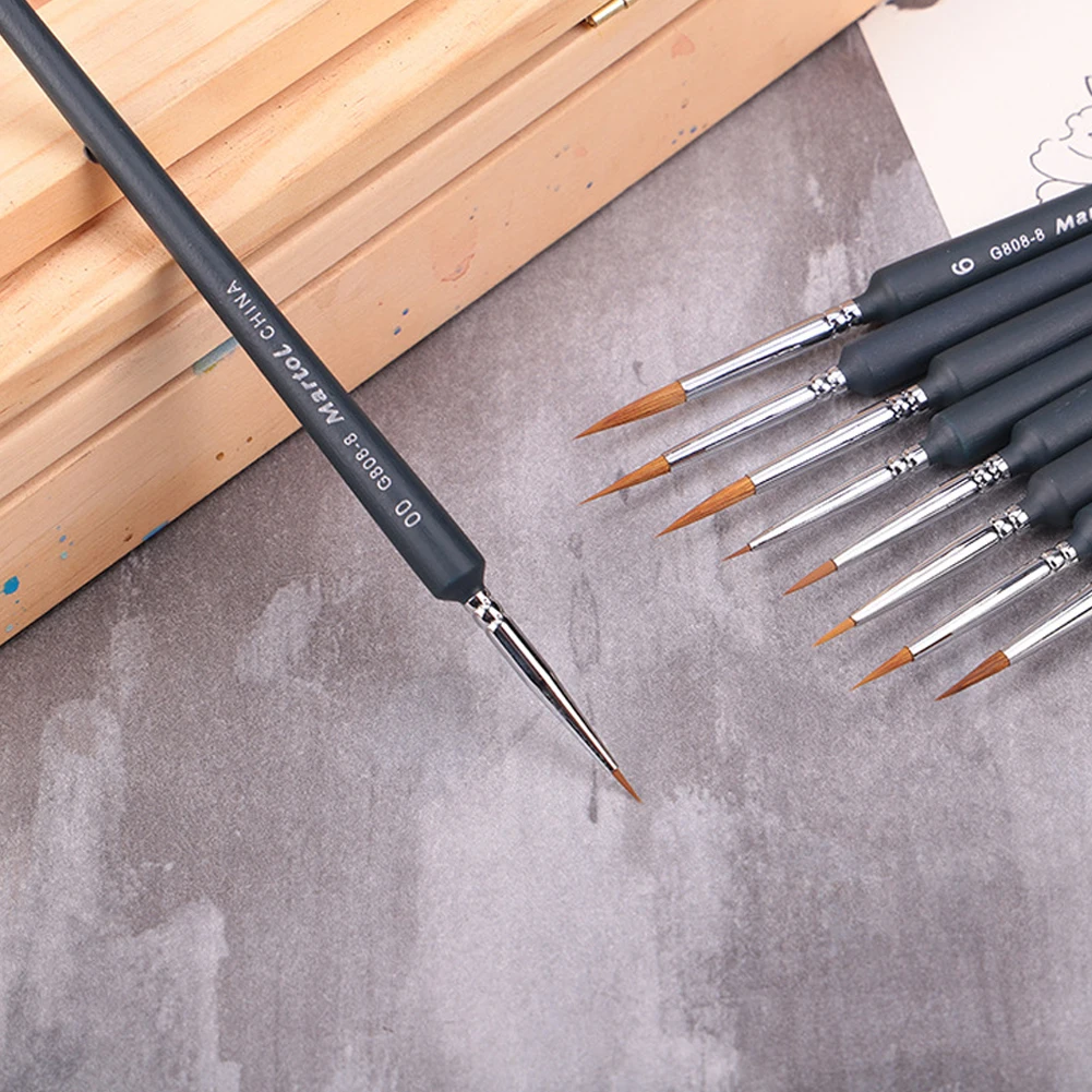 Pinceau l'inventaire pour dessin au trait, pinceaux fins, peinture d'art, acrylique, modèles à l'huile, interconnexion, détail fin, 9 paquets
